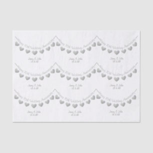 70th Wedding Anniversary Platinum heart paper