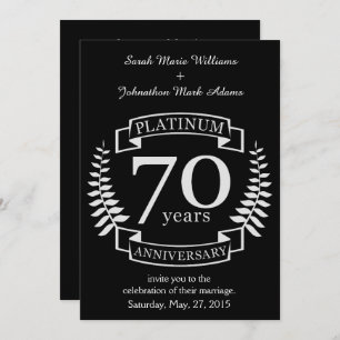 70th Wedding ANNIVERSARY PLATINUM Invitation
