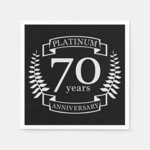 70th Wedding ANNIVERSARY PLATINUM Napkins
