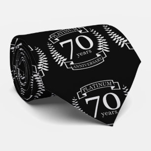 70th Wedding ANNIVERSARY PLATINUM Neck Tie