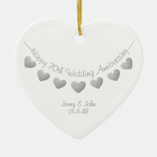 70th Wedding Anniversary Platinum ornament