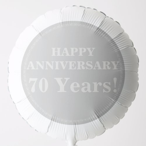 70th Wedding Anniversary Platinum Silver Balloon