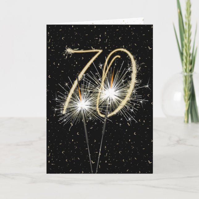 70th wedding anniversary sparklers card (Front)