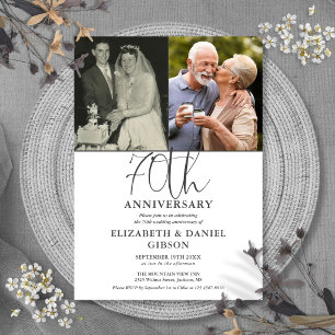 70th Wedding Anniversary Then And Now 2 Photo Invitation