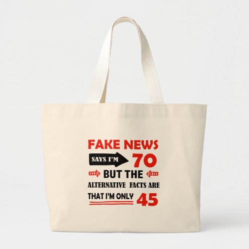70th year old birthday gifts large tote bag