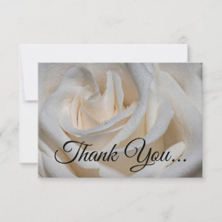 7127-White Rose with Dew Thank You Card