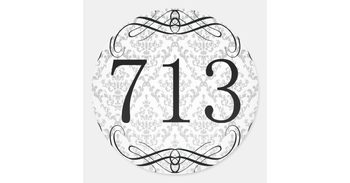 713 Area Code Classic Round Sticker | Zazzle
