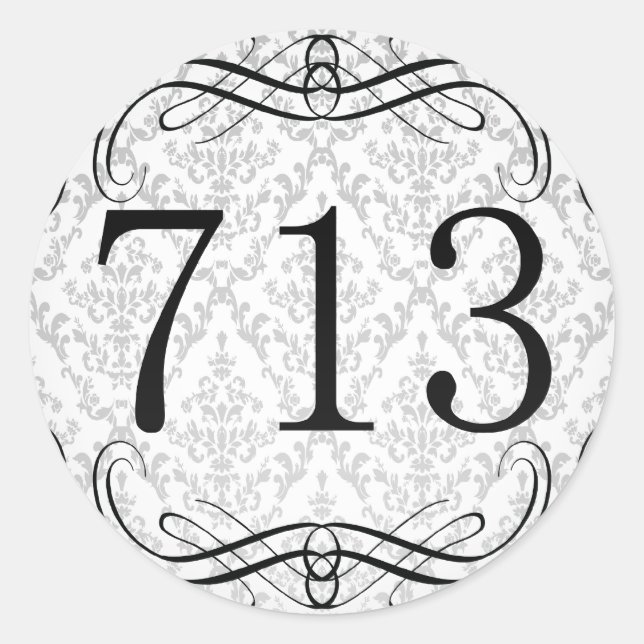 713 Area Code Classic Round Sticker (Front)