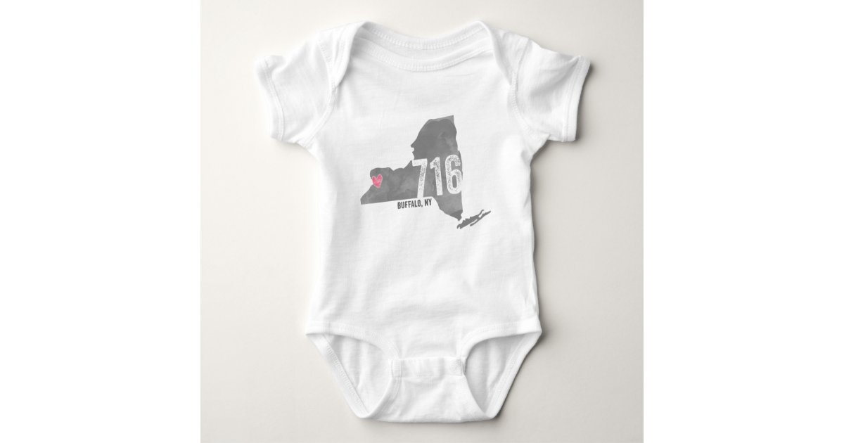 716 Heart Buffalo Ny New York State Silhouette Baby Bodysuit Zazzle Com