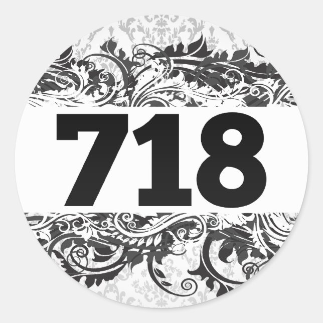 718 CLASSIC ROUND STICKER (Front)