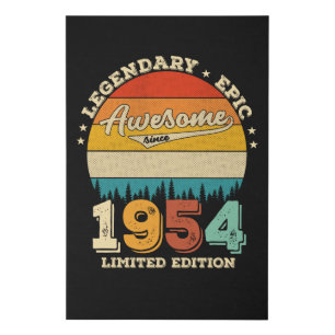 71 Year Old Bday 1954 Awesome 71st Birthday Gift Faux Canvas Print