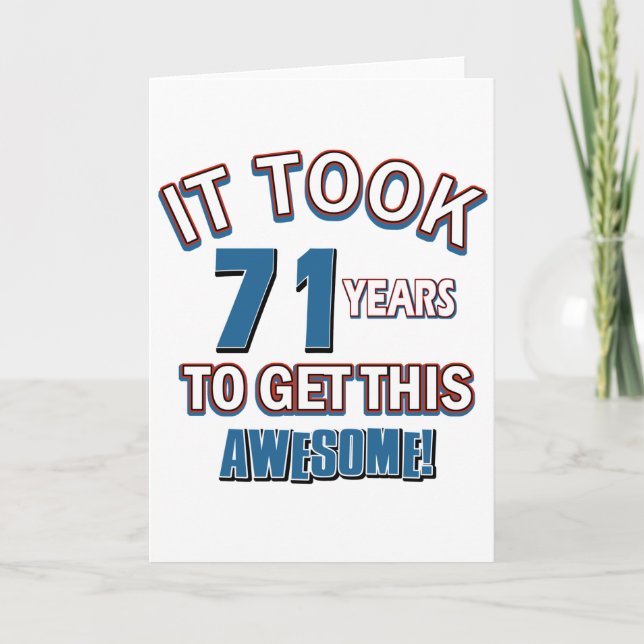 71 year old birthday designs card (Front)