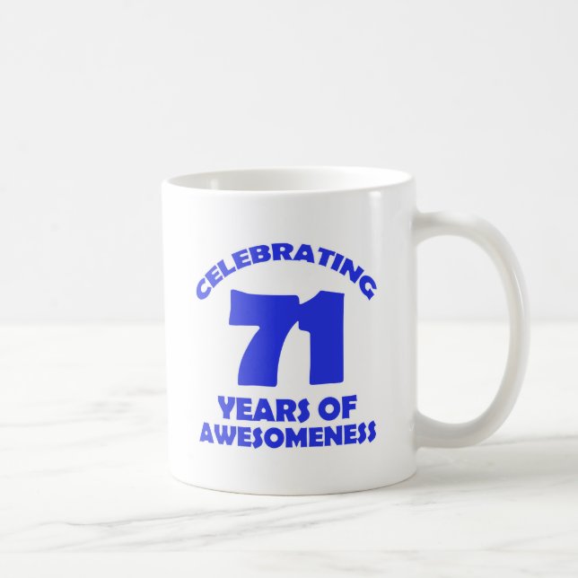71 years old birthday designs coffee mug (Right)