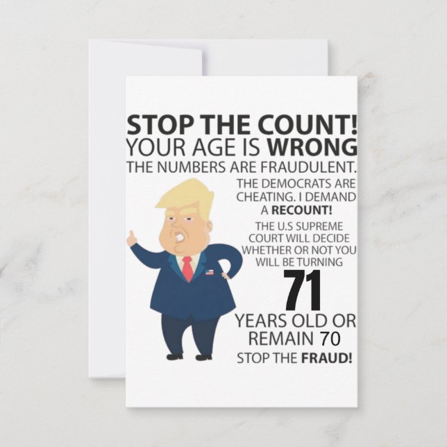 71 Years Trump Happy Birthday Present Funny (Front)