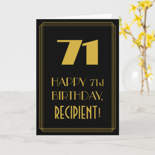 71st Birthday – Art Deco Inspired Look "71" & Name Card