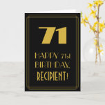 [ Thumbnail: 71st Birthday – Art Deco Inspired Look "71" & Name Card ]