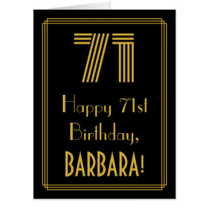 71st Birthday: Art Deco Inspired Look “71” + Name Card