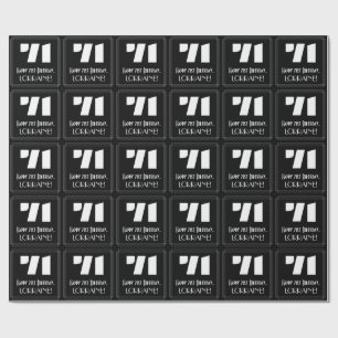 71st Birthday: Art Deco Inspired Look "71" & Name Wrapping Paper