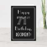 [ Thumbnail: 71st Birthday: Art Deco Style # 71 & Custom Name Card ]