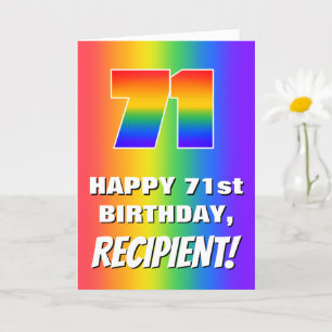 71st Birthday: Colorful, Fun Rainbow Pattern # 71 Card