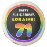 [ Thumbnail: 71st Birthday: Colorful Rainbow # 71, Custom Name ]