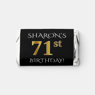71st Birthday — Elegant, Faux Gold Look 71 + Name Hershey's Miniatures