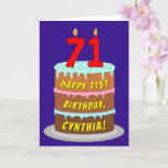 [ Thumbnail: 71st Birthday: Fun Cake and Candles + Custom Name Card ]