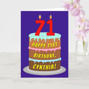 Birthday Cake With Burning Candle Number 71 Stock Photo - Download Image  Now - 2015, 70-79 Years, Anniversary - iStock