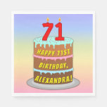[ Thumbnail: 71st Birthday: Fun Cake and Candles + Custom Name Napkins ]