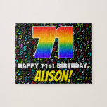 [ Thumbnail: 71st Birthday — Fun, Colorful Music Symbols & “71” Jigsaw Puzzle ]