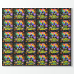 [ Thumbnail: 71st Birthday: Fun Fireworks, Rainbow Look # “71” Wrapping Paper ]
