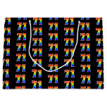 [ Thumbnail: 71st Birthday: Fun Rainbow Event Number 71 Pattern Gift Bag ]