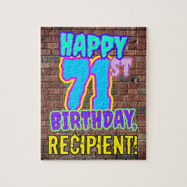 71st Birthday ~ Fun, Urban Graffiti Inspired Look Jigsaw Puzzle (Vertical)
