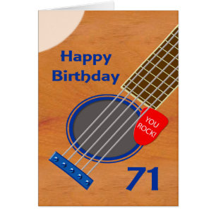 71st Birthday Guitar Player Birthday Cards