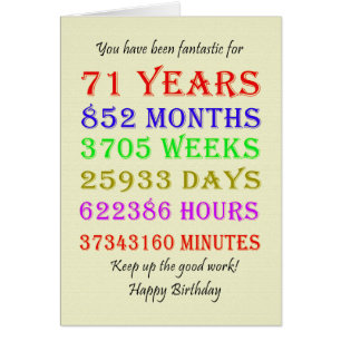 71st Birthday Milestones Cards