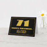 [ Thumbnail: 71st Birthday: Name + Art Deco Inspired Look "71" Card ]