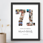 71st Birthday Number 71 Custom Photo Collage Poster<br><div class="desc">Celebrate 71st birthday with this personalized number 71 photo collage poster. This customizable gift is also perfect for wedding anniversary. It's a great way to display precious memories from your wedding and married life. The poster features a collage of photos capturing those special moments, and it can be customized with...</div>