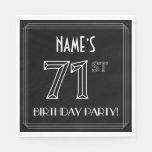 [ Thumbnail: 71st Birthday Party: Art Deco Style + Custom Name Napkins ]