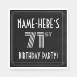 [ Thumbnail: 71st Birthday Party: Art Deco Style + Custom Name Napkins ]