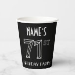 [ Thumbnail: 71st Birthday Party: Art Deco Style + Custom Name Paper Cups ]