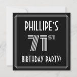 [ Thumbnail: 71st Birthday Party: Art Deco Style W/ Custom Name Invitation ]