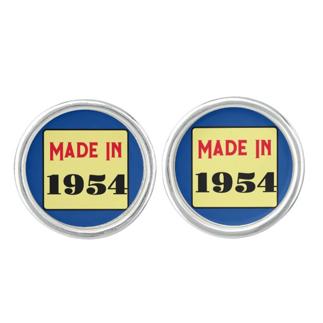 71st Birthday party born 1954 71 pin Cufflinks (Front)