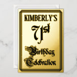 [ Thumbnail: 71st Birthday Party — Elegant Script + Custom Name Invitation ]