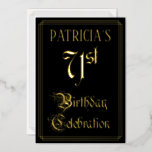 [ Thumbnail: 71st Birthday Party — Fancy Script & Custom Name Invitation ]