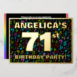 [ Thumbnail: 71st Birthday Party — Fun, Colorful Music Symbols Invitation ]