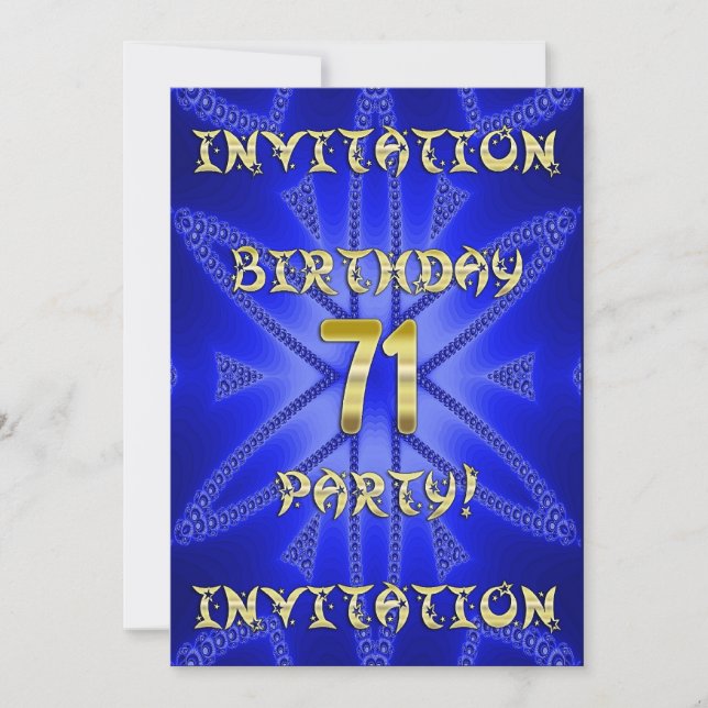 71st Birthday party invitation (Front)