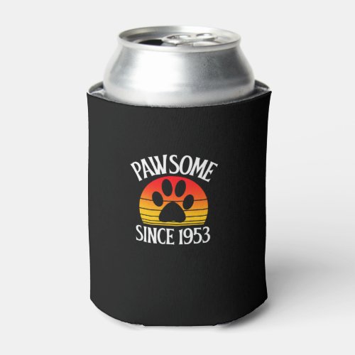 71st Birthday Pawsome Since 1953 71 Year Old Cat L Can Cooler