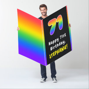 71st Birthday: Rainbow Spectrum # 71, Custom Name Card