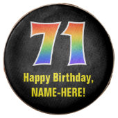 71st Birthday - Rainbow Spectrum Pattern Number 71 Chocolate Covered Oreo (Front)