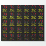 [ Thumbnail: 71st Birthday: Red Digital Clock Style "71" + Name Wrapping Paper ]